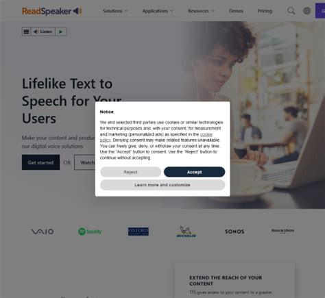 Lifelike Text to Speech (TTS) .
